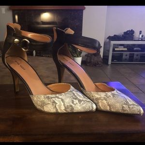 Snakeskin print heels